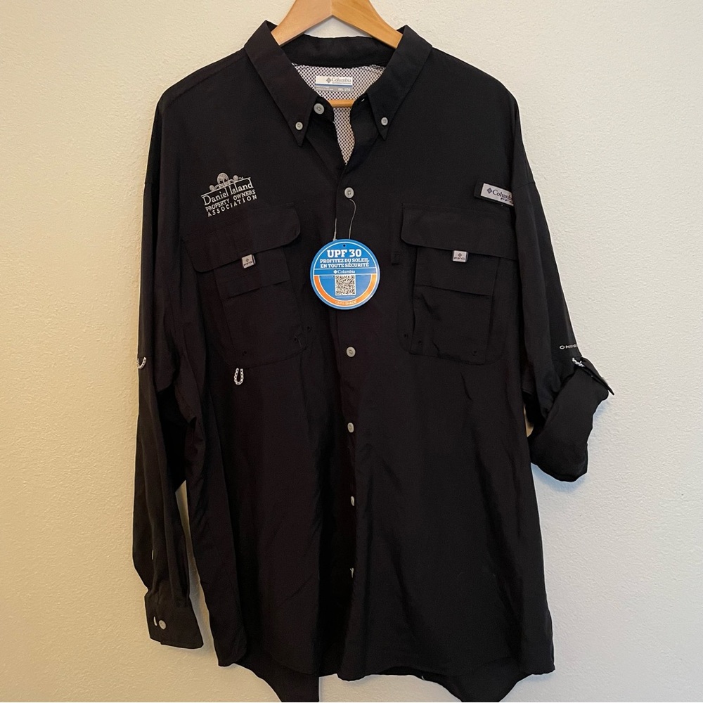 Columbia Omni Shade Men’s Long Sleeve Shirt Black XXL Daniel Isl. Property Assoc